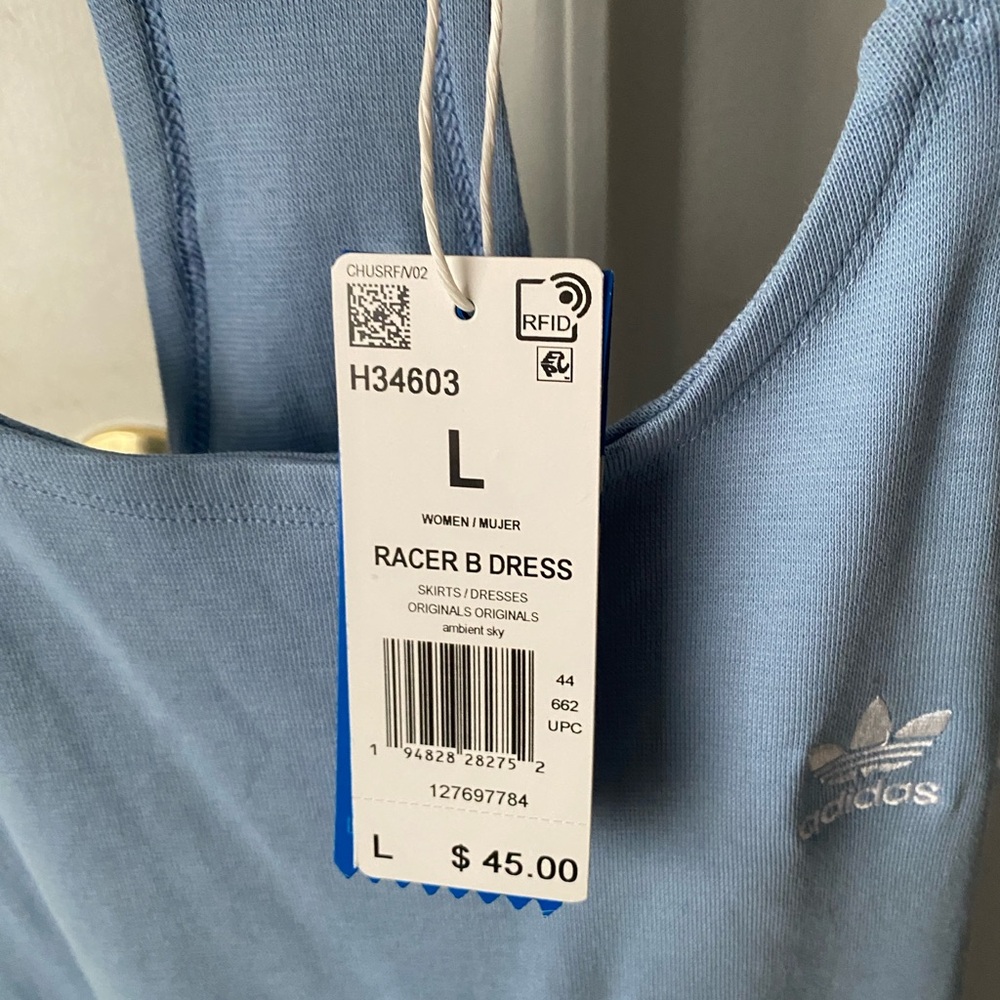Large, Powder Blue, Adidas Racerback Dress - Picture 4 of 7